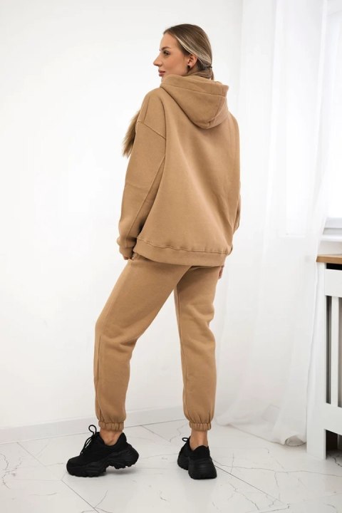 Komplet bawełniany ocieplany bluza + spodnie Brooklyn camelowy Komplet bawełniany ocieplany bluza + spodnie Brooklyn camelowy