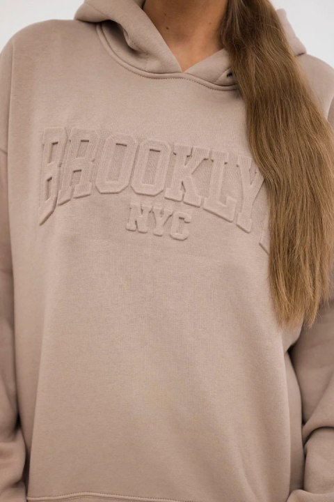 Komplet bawełniany ocieplany bluza + spodnie Brooklyn ciemny beżowy Komplet bawełniany ocieplany bluza + spodnie Brooklyn ciemny beżowy