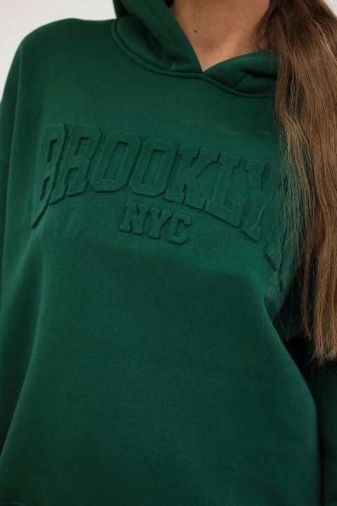 Komplet bawełniany ocieplany bluza + spodnie Brooklyn ciemny zielony Komplet bawełniany ocieplany bluza + spodnie Brooklyn ciemny zielony
