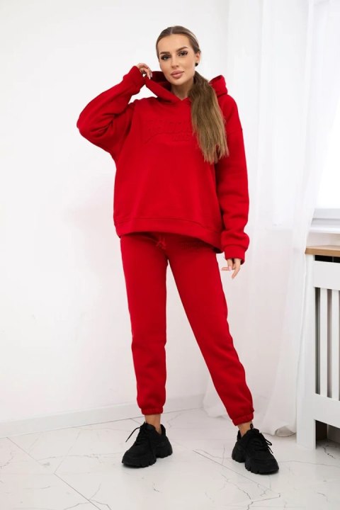 Komplet bawełniany ocieplany bluza + spodnie Brooklyn czerwony Komplet bawełniany ocieplany bluza + spodnie Brooklyn czerwony