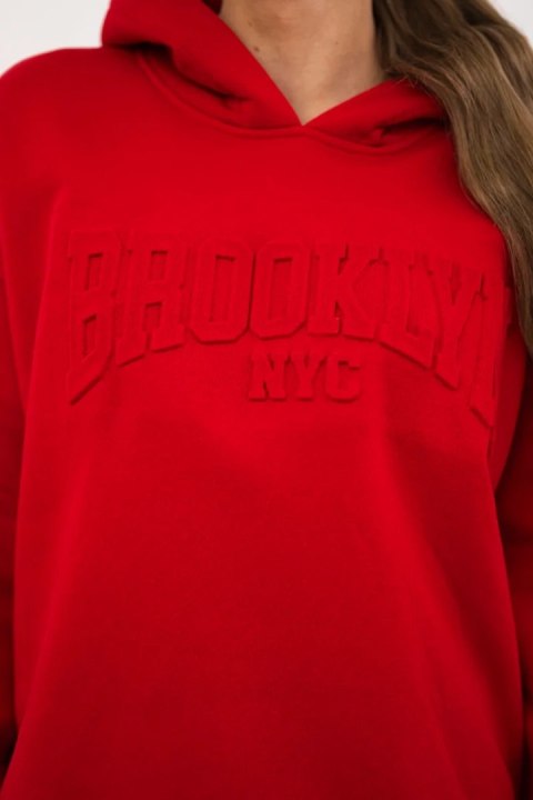 Komplet bawełniany ocieplany bluza + spodnie Brooklyn czerwony Komplet bawełniany ocieplany bluza + spodnie Brooklyn czerwony