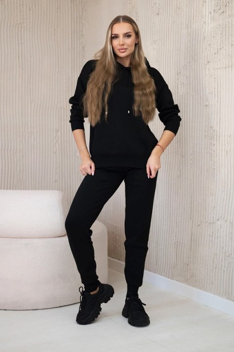 Komplet sweterkowy Bluza + Spodnie czarny Komplet sweterkowy Bluza + Spodnie czarny