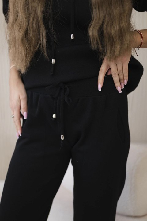 Komplet sweterkowy Bluza + Spodnie czarny Komplet sweterkowy Bluza + Spodnie czarny