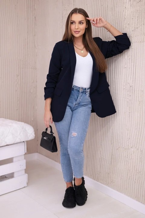 Marynarka z klapami elegancka granatowa Marynarka z klapami elegancka granatowa