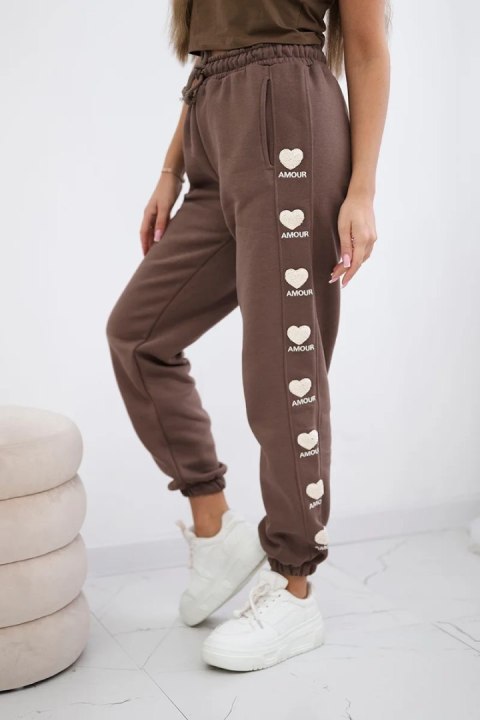 Spodnie bawełniane Amour mocca Spodnie bawełniane Amour mocca