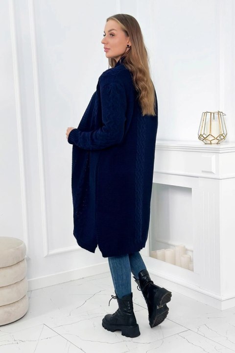 Sweter Kardigan splot warkocz granatowy Sweter Kardigan splot warkocz granatowy