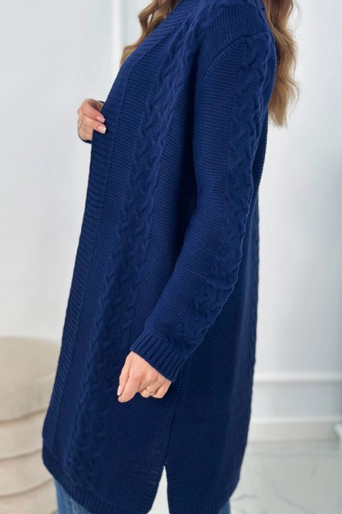 Sweter Kardigan splot warkocz granatowy Sweter Kardigan splot warkocz granatowy