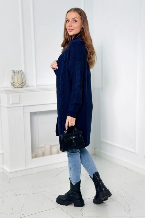 Sweter Kardigan splot warkocz granatowy Sweter Kardigan splot warkocz granatowy