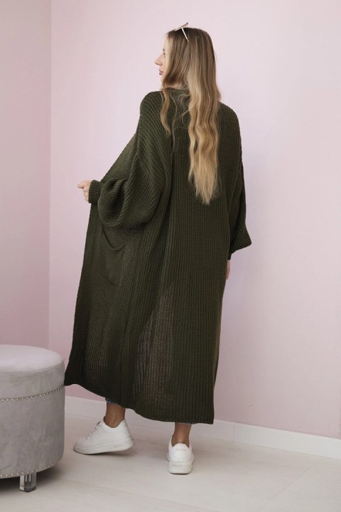 Sweter długi kardigan khaki Sweter długi kardigan khaki