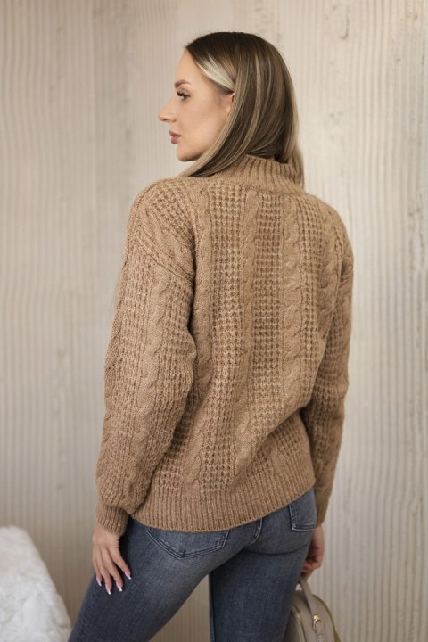 Sweter wkładany przez głowę camelowy Sweter wkładany przez głowę camelowy