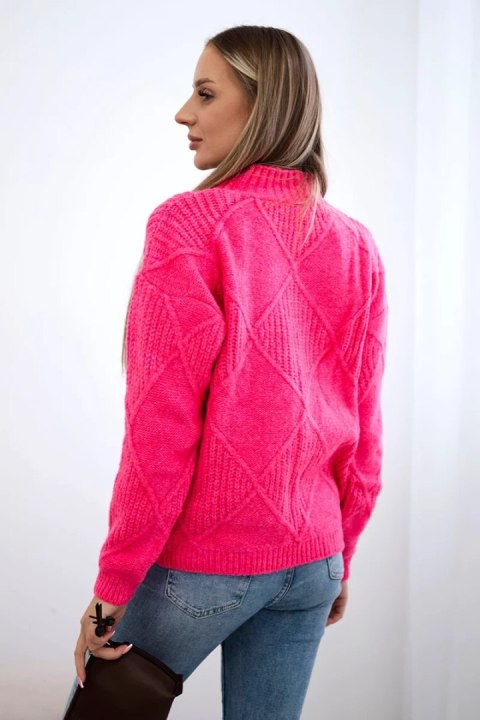 Sweter wkładany przez głowę w romby fuksja Sweter wkładany przez głowę w romby fuksja