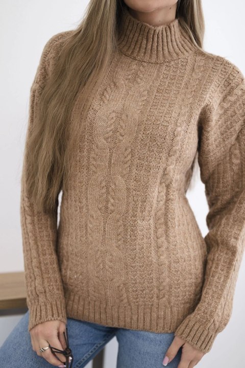 Sweter z półgolfem camelowy Sweter z półgolfem camelowy