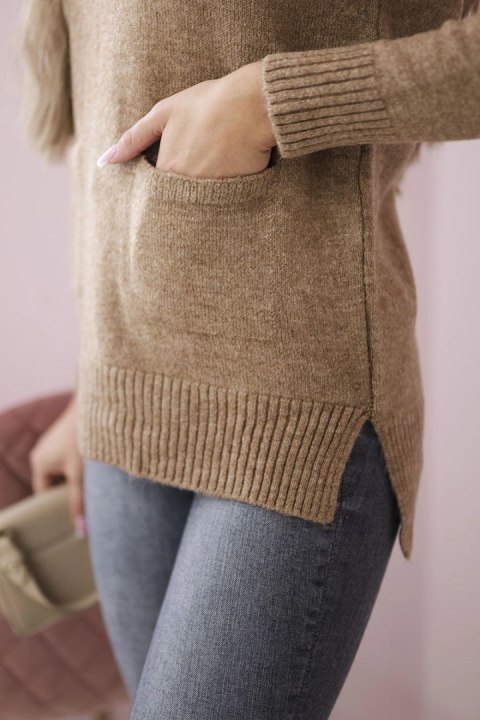 Sweter ze stójką camelowy Sweter ze stójką camelowy