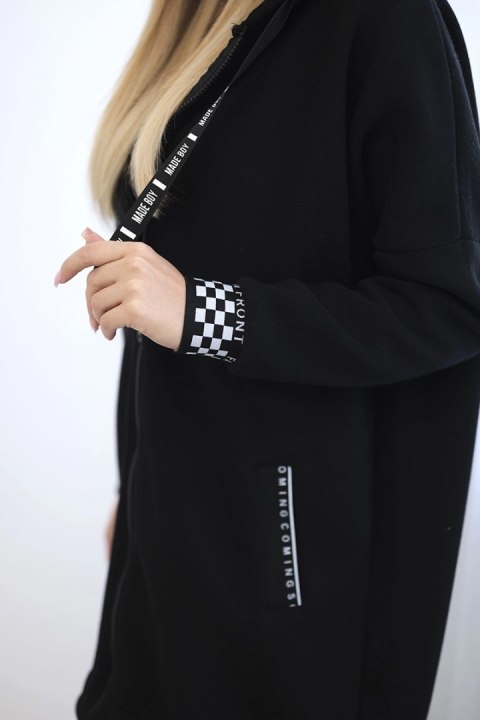 Bluza na suwak z kapturem czarna Bluza na suwak z kapturem czarna