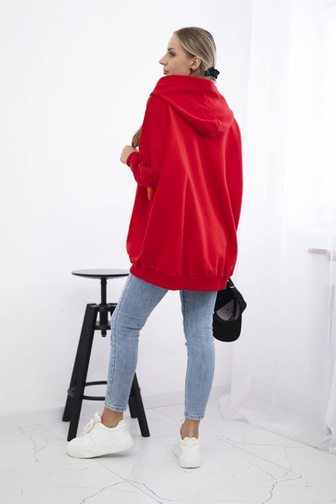 Bluza ocieplana z motywem truskawek czerwona Bluza ocieplana z motywem truskawek czerwona
