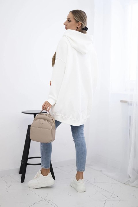 Bluza ocieplana z motywem truskawek ecru Bluza ocieplana z motywem truskawek ecru
