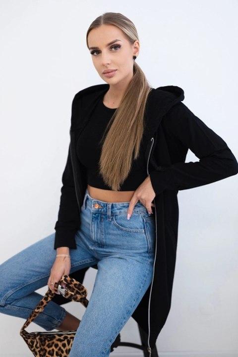 Bluza sukienkowa z kapturem czarna Bluza sukienkowa z kapturem czarna