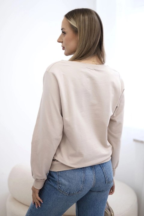 Bluza z nadrukiem beżowa Bluza z nadrukiem beżowa