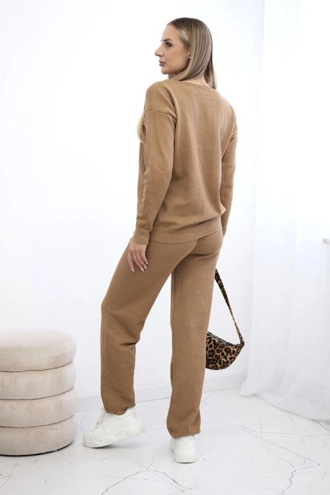 Komplet sweterkowy Bluza + Spodnie camelowy Komplet sweterkowy Bluza + Spodnie camelowy