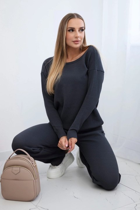 Komplet sweterkowy Bluza + Spodnie grafitowy Komplet sweterkowy Bluza + Spodnie grafitowy