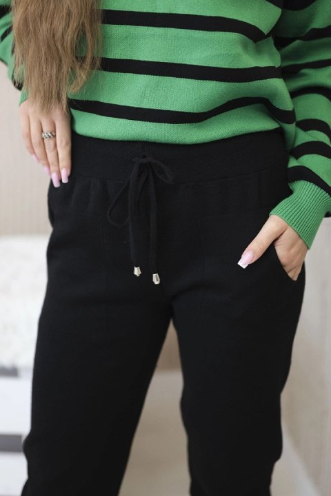 Komplet sweterkowy Bluza w paski + Spodnie zielony Komplet sweterkowy Bluza w paski + Spodnie zielony