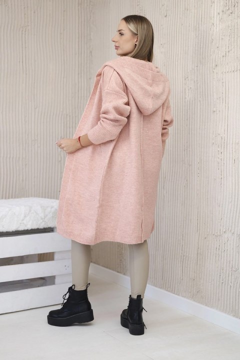 Sweter Kardigan z kapturem ciemny pudrowy róż Sweter Kardigan z kapturem ciemny pudrowy róż