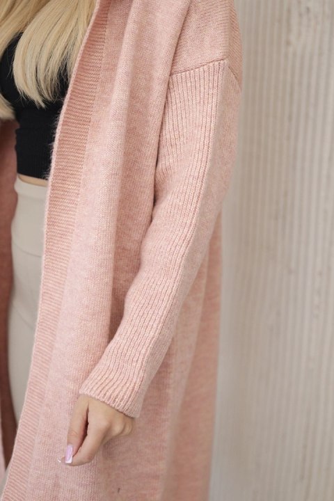 Sweter Kardigan z kapturem ciemny pudrowy róż Sweter Kardigan z kapturem ciemny pudrowy róż