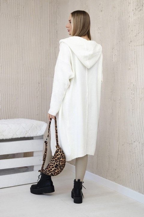 Sweter Kardigan z kapturem ecru Sweter Kardigan z kapturem ecru