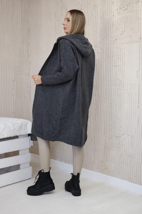 Sweter Kardigan z kapturem grafitowy Sweter Kardigan z kapturem grafitowy