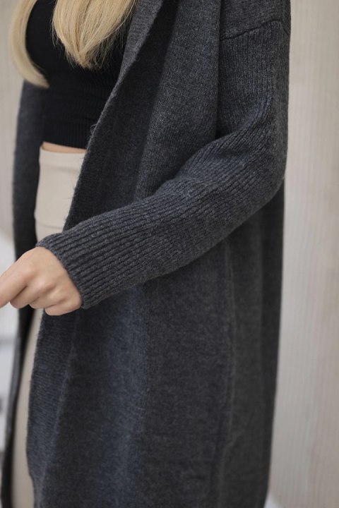 Sweter Kardigan z kapturem grafitowy Sweter Kardigan z kapturem grafitowy