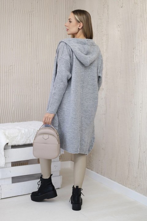 Sweter Kardigan z kapturem szary Sweter Kardigan z kapturem szary