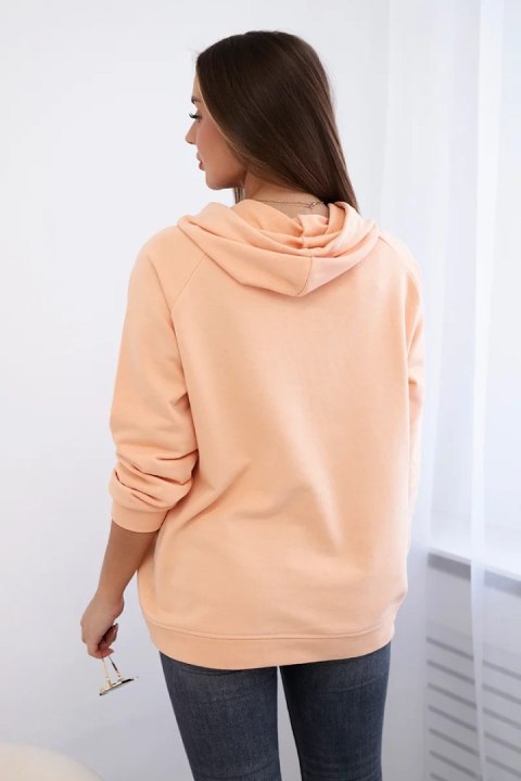 Bluza bawełniana z kapturem brzoskwiniowa Bluza bawełniana z kapturem brzoskwiniowa