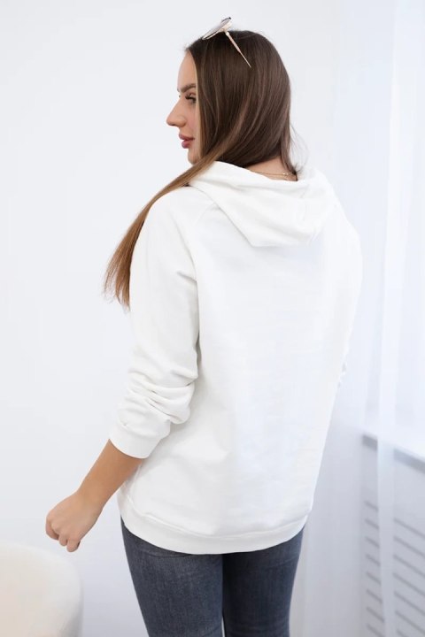 Bluza bawełniana z kapturem ecru Bluza bawełniana z kapturem ecru