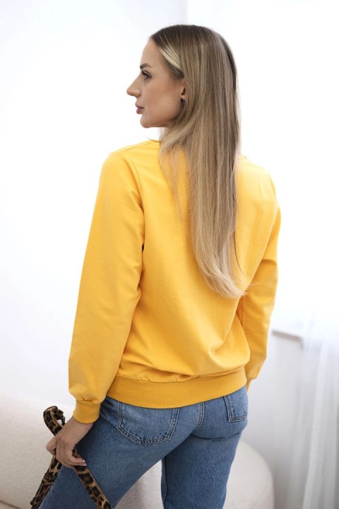 Bluza z nadrukiem musztardowa Bluza z nadrukiem musztardowa