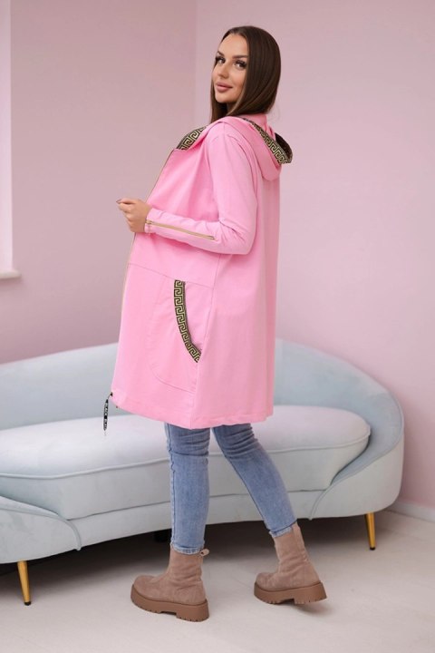 Bluza z ozdobną taśmą jasno różowa Bluza z ozdobną taśmą jasno różowa