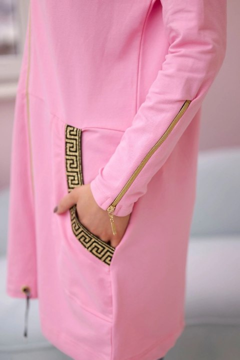 Bluza z ozdobną taśmą jasno różowa Bluza z ozdobną taśmą jasno różowa