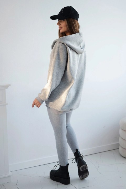 Komplet 3 w 1 bluza, top i legginsy szary Komplet 3 w 1 bluza, top i legginsy szary
