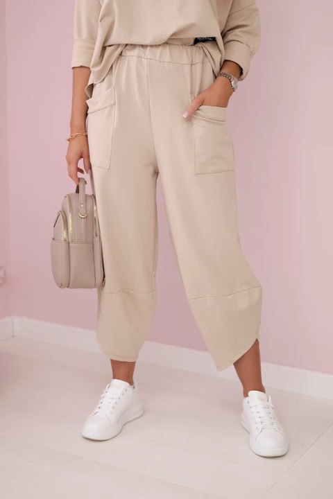 Komplet bawełniany bluza + spodnie beżowy Komplet bawełniany bluza + spodnie beżowy