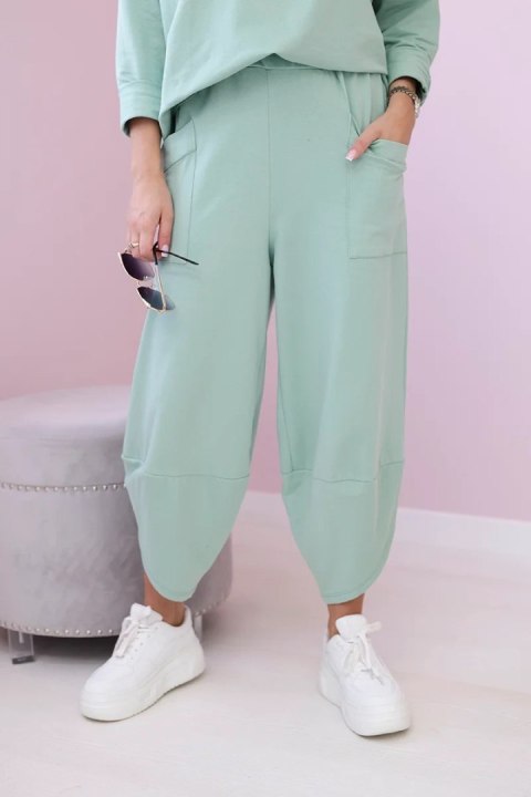 Komplet bawełniany bluza + spodnie ciemno miętowy Komplet bawełniany bluza + spodnie ciemno miętowy