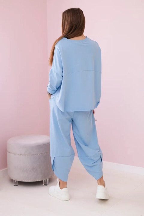 Komplet bawełniany bluza + spodnie niebieski Komplet bawełniany bluza + spodnie niebieski