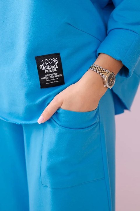 Komplet bawełniany bluza + spodnie turkusowy Komplet bawełniany bluza + spodnie turkusowy