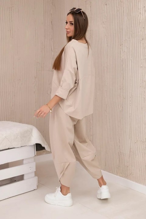 Komplet new punto bluza + spodnie ciemny beżowy Komplet new punto bluza + spodnie ciemny beżowy