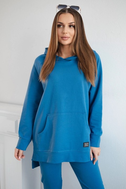 Komplet z bluzą z kapturem jasny jeansowy Komplet z bluzą z kapturem jasny jeansowy