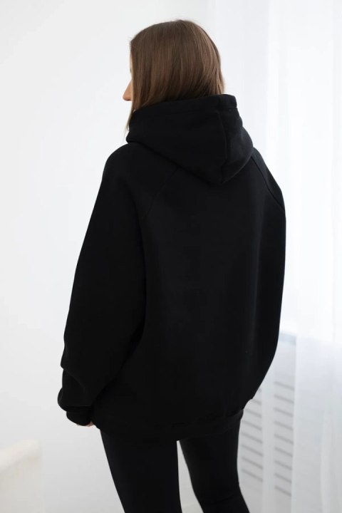 Bluza bawełniana ocieplana z kapturem Love czarna Bluza bawełniana ocieplana z kapturem Love czarna