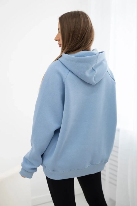 Bluza bawełniana ocieplana z kapturem Love niebieska Bluza bawełniana ocieplana z kapturem Love niebieska