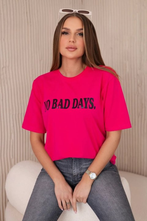 Bluzka bawełniana No Bad Days fuksja Bluzka bawełniana No Bad Days fuksja
