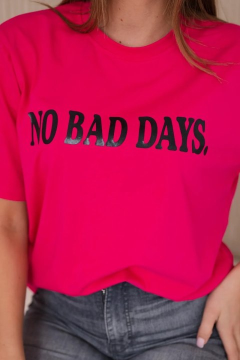 Bluzka bawełniana No Bad Days fuksja Bluzka bawełniana No Bad Days fuksja
