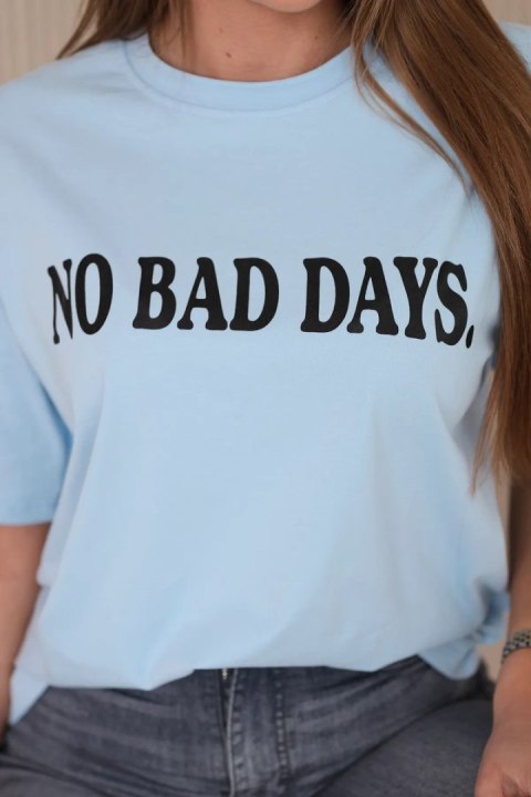Bluzka bawełniana No Bad Days niebieskie Bluzka bawełniana No Bad Days niebieskie