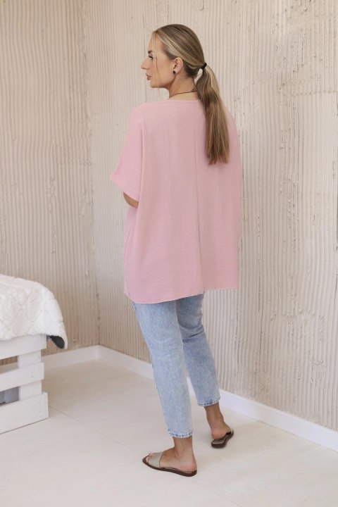 Bluzka oversize z wisiorkiem ciemno różowa Bluzka oversize z wisiorkiem ciemno różowa