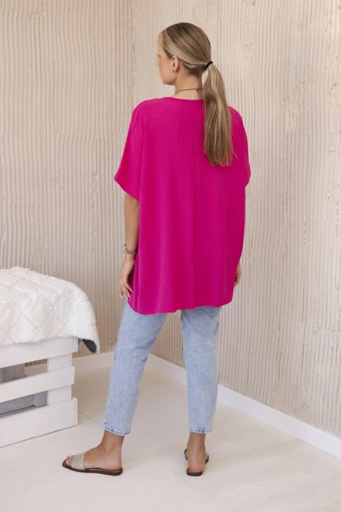 Bluzka oversize z wisiorkiem fuksja Bluzka oversize z wisiorkiem fuksja